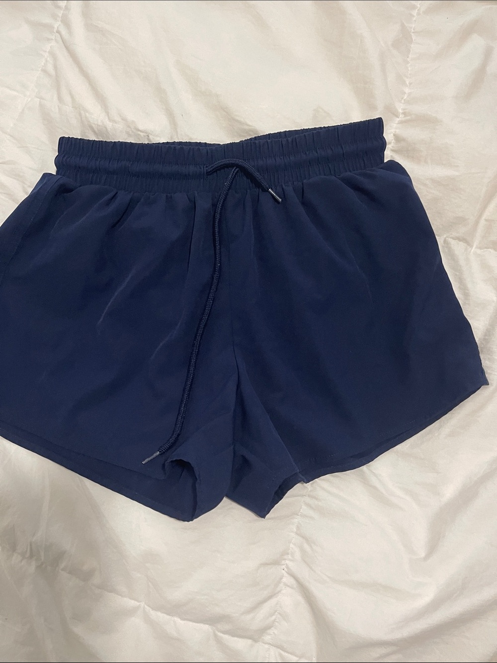 crown & ivy Navy Elastic Drawstring Athletic Shorts